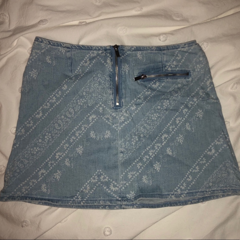 Bandana Print Jean Skirt